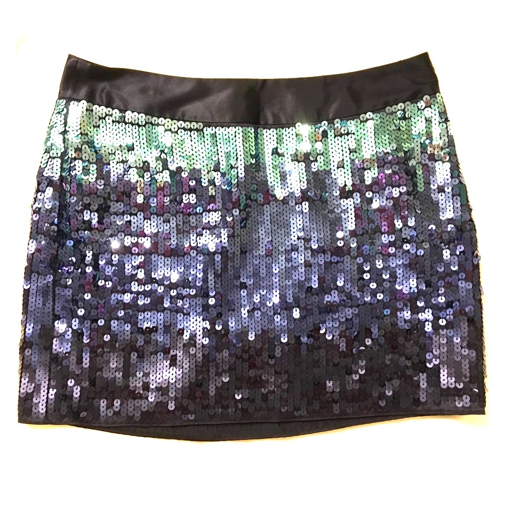 Sequin blue ombré Express mini skirt size 2
